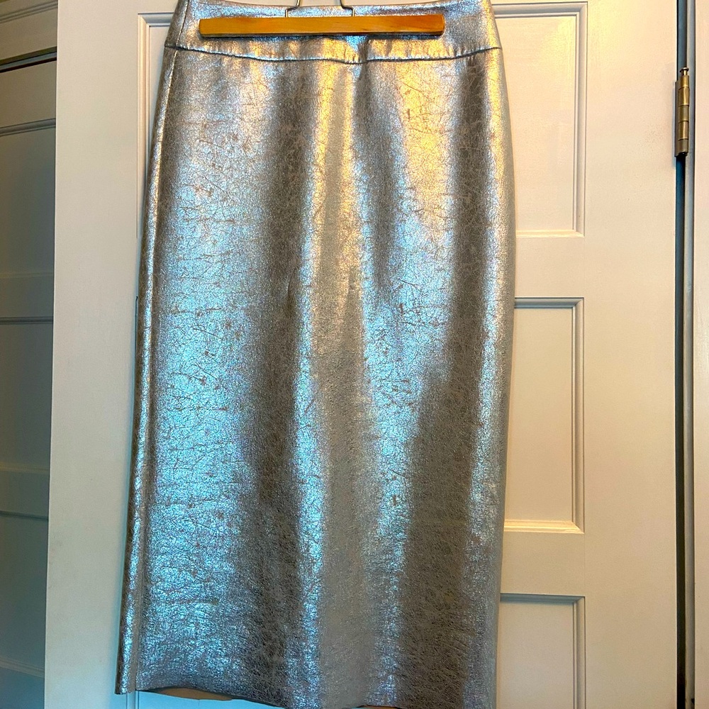 Zara Silver Metallic Skirt
